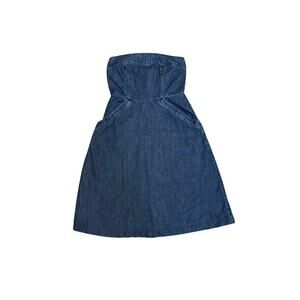 Holding Horses Strapless Denim Dress Women’s Size 0 – Fit & Flare Chambray Mini